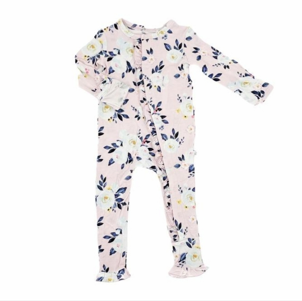 Laree + Co Maggie Floral Bamboo Ruffle Romper